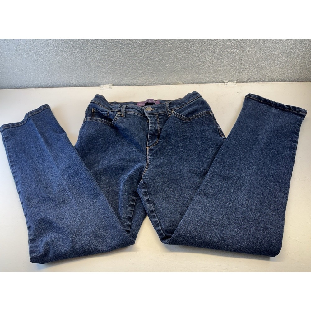 Gloria Vanderbilt Amanda Womens Jeans 6 Short Dark Wash Skinny Stretch Denim